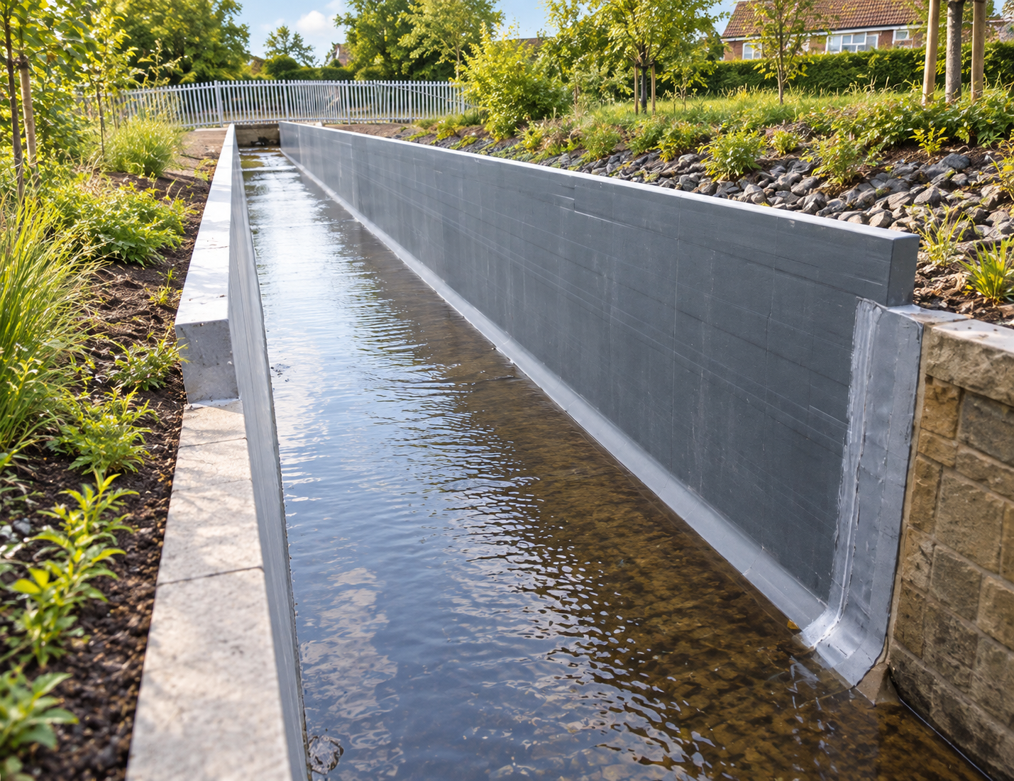 Watergang van het composiet River Chor Aqueduct in Chorley