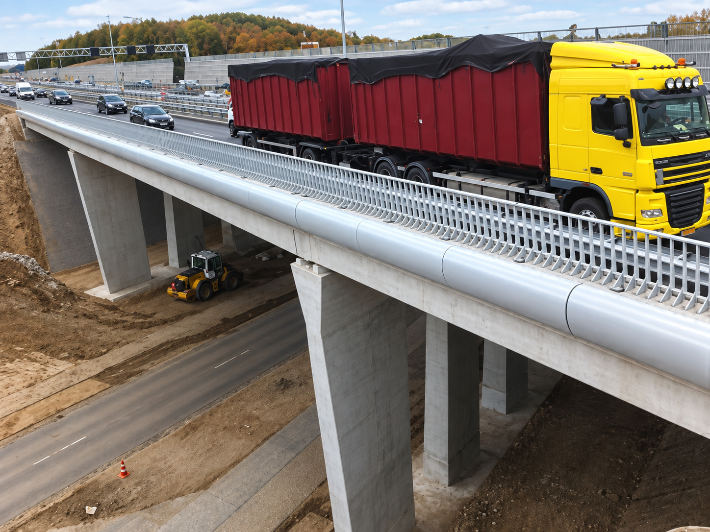 Viaduct van de A12 met composiet randelementen
